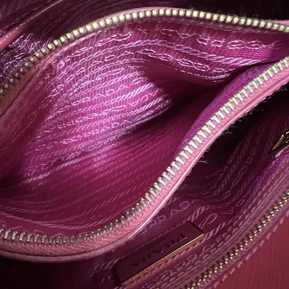 Prada Promenade Saffiano Lux Leather Crossbody Bag Small Red Gold Hardware - Picture 13 of 16